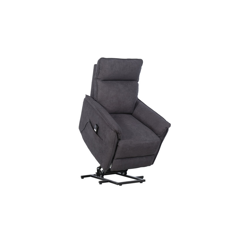 Fauteuil inclinable électrique lève-personne rembourré, 100 % polyester gris foncé