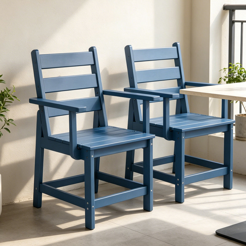 Ensemble de 2 chaises d'extérieur en PEHD, Bleu