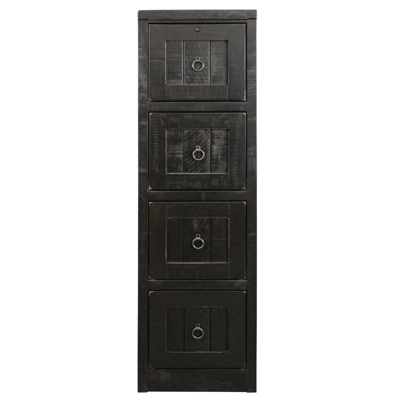 Raina 4 - Drawer Solid Wood File Cabinet, Soft White