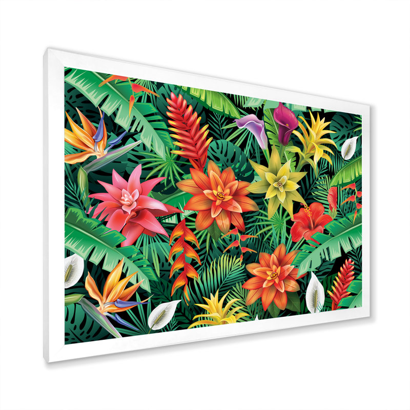 From Tropical Flowers - on, Impression blanche sur toile encadrée, H 16 po x l 32 po x P 0,1 po
