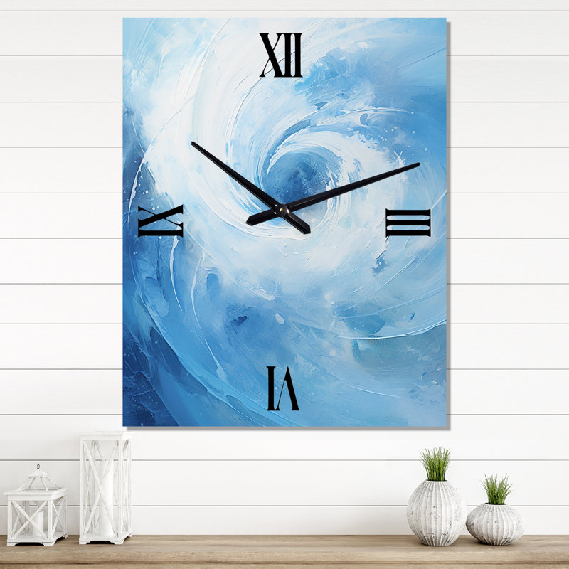 Horloge murale spirale bleue, Grand