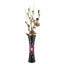 Vase de table en bois noir / rouge 14 po