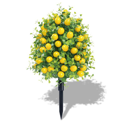 21,65 po de hauteur plantes à fruits artificielles avec piquet plantes de verdure artificielles résistantes aux rayons UV, sans porte-pot