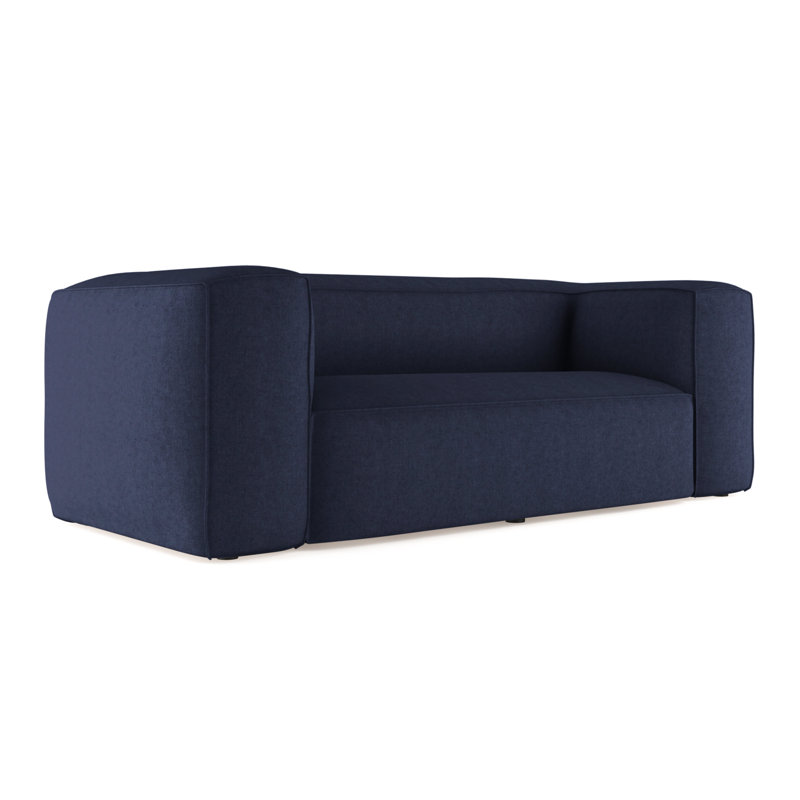 Varick Oversize Track-Arm Sofa with Flange, 30" H x 84" W x 47" D, Crushed Velvet Graphite, Dark Brown