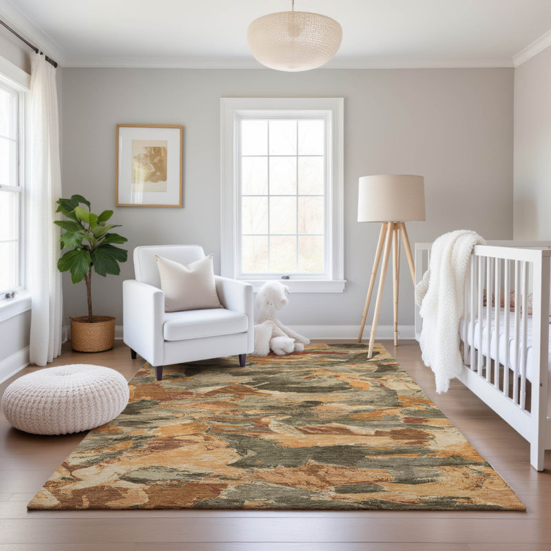 Premium Machine Washable Kumbhar AMF1344 Abstract Rug, Rectangle 5' x 7'6"