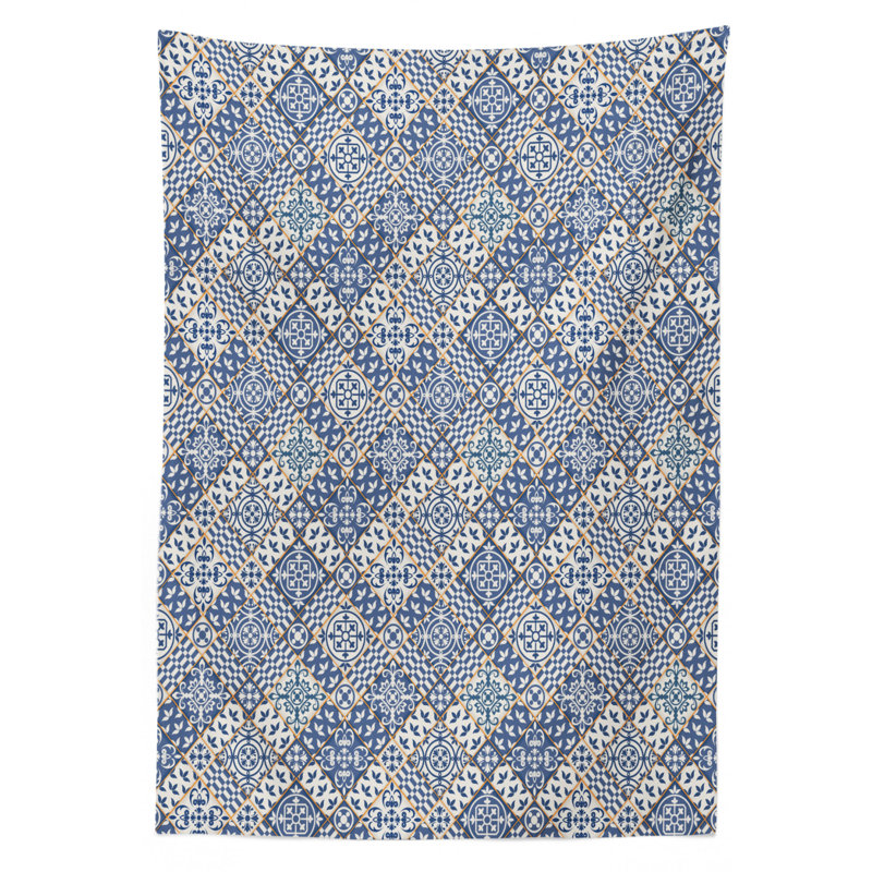 Moroccan Dining Room Kitchen Tablecloth, 84" L x 60" W