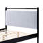 Structure de lit double en bois avec tête de lit moelleuse, cadre gris et noir-1230844209