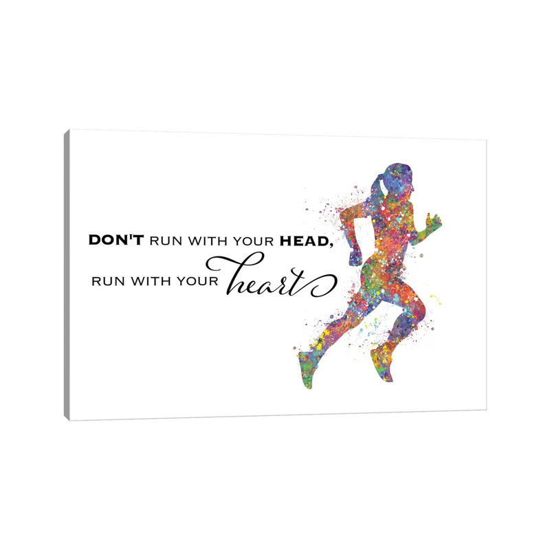 Runner Female Quote II by Genefy Art - Wrapped Canvas Print, 101.6 cm H x 66.04 cm W x 1.91 cm D
