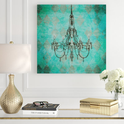 " Teal Chandelier "
