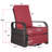 Outdoor aluminum rattan swivel lounge chair, adjustable backrest, height-adjustable footrest, 360° rotation, waterproof seat cushion, suitable for patios.-112329918
