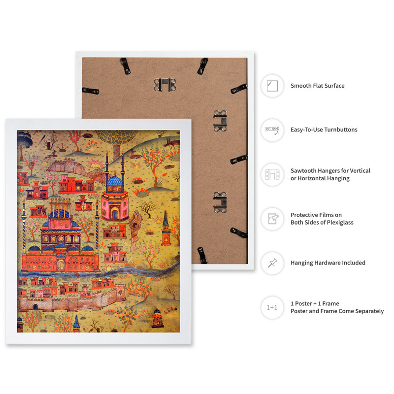 Repose-pieds Empire, Affiche, H 24 po x l 32 po, Encadrement blanc
