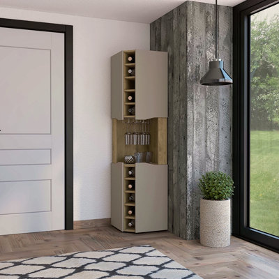 Armoire de bar 10 bouteilles Taupe