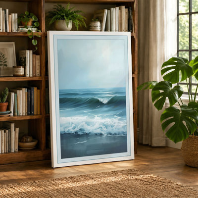 Waves at Dusk Coastal - Wrapped Canvas