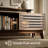 Lift Top Coffee Table with Storage, Mid Century Modern Coffee Table with Slatted Sliding Door and Hidden Compartment, 35.4'' Coffee Table with Lifting Top, Coffee Tables for Living Room, Walnut