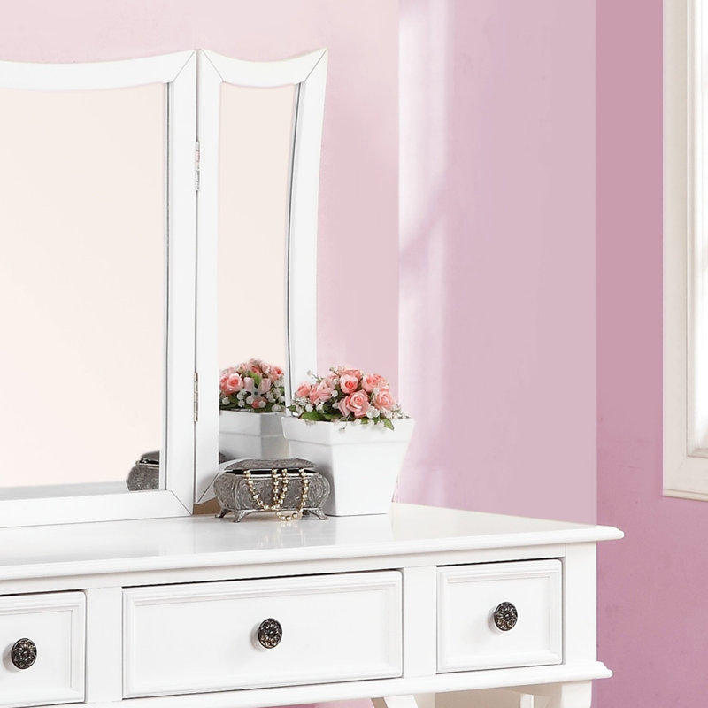 Ensemble de meuble-lavabo unique moderne avec tabouret pliable et tiroirs en panneau de fibres à densité moyenne 1 pièce