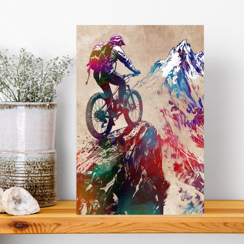 Montagne, sommet de motard coloré, paysage abstrait, montagne, art mural, H 18 po x l 12 po