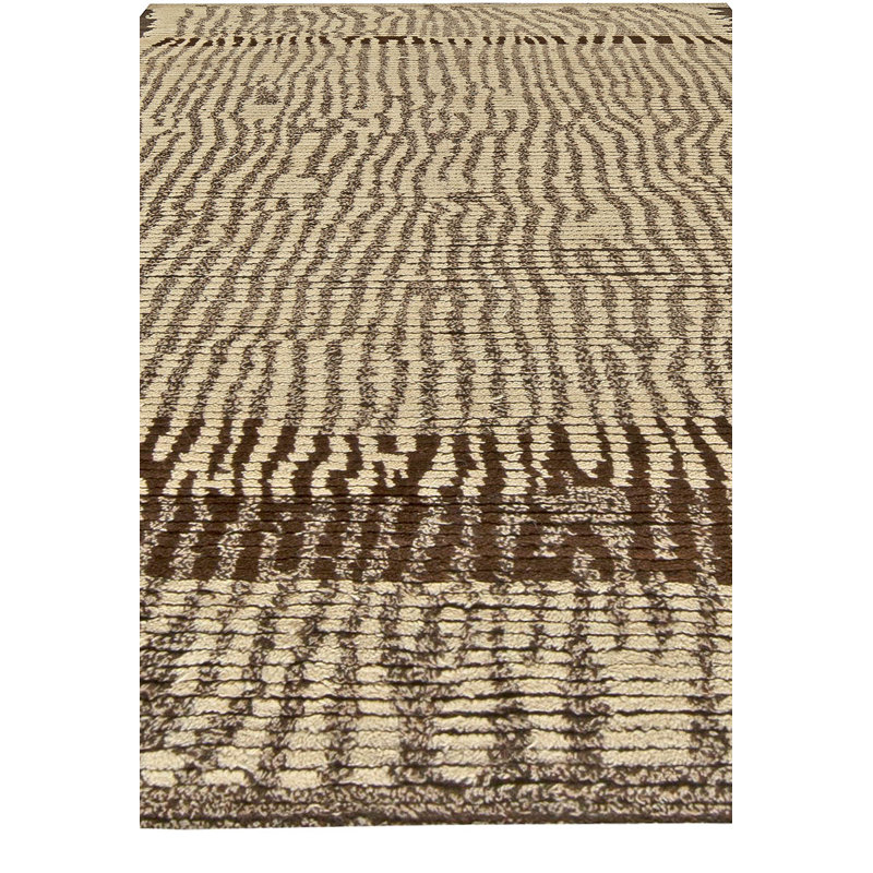 Modern One-of-a-Kind Rectangle 4' X 5'10" Hand Knotted Area Rug