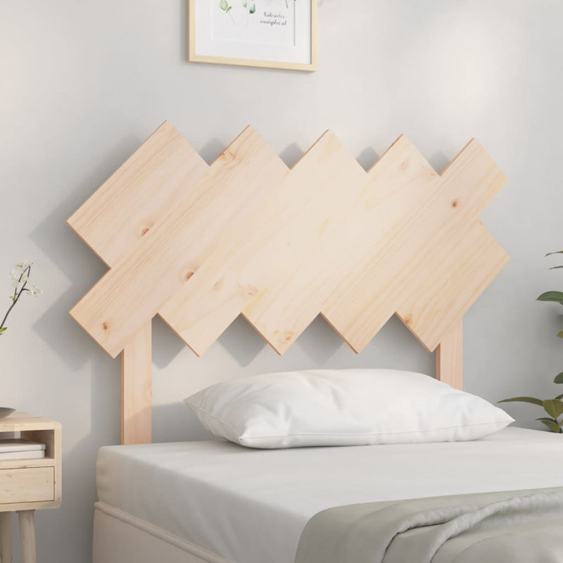Solid Wood Headboard, Grey, 90 x 190 cm