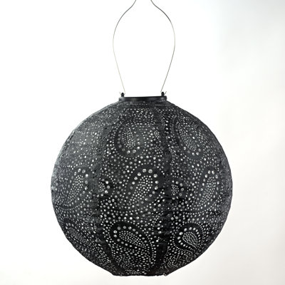 Round Paisley Lantern, Dark Grey
