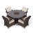 Karas 4 Seater Dining Set with Cushions and Parasol-39926003
