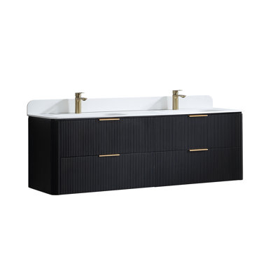 Voulis 60'' Double Sink Bathroom Vanity Set