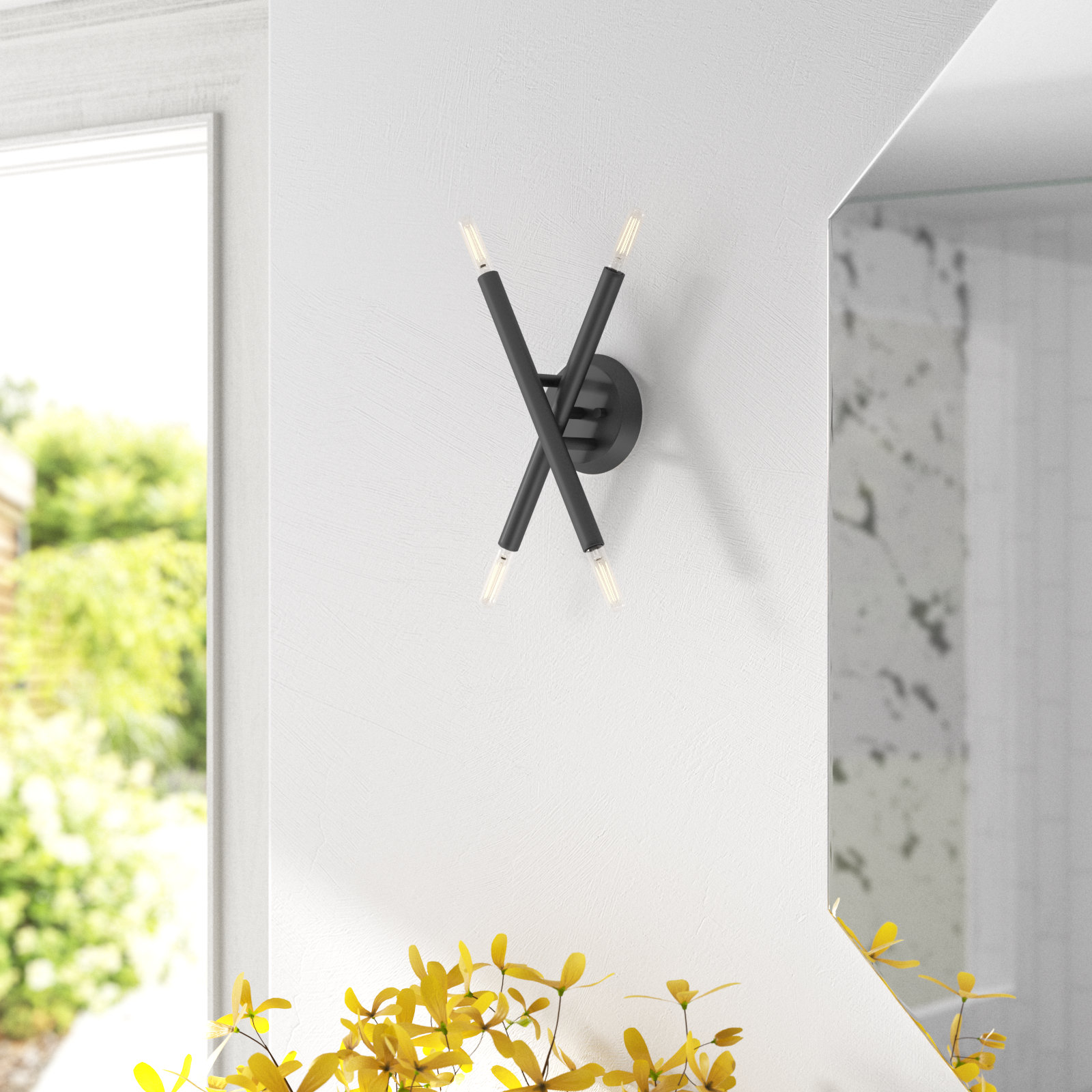 Poco 4 Light Dimmable Armed Sconce, Scandinavian Gray