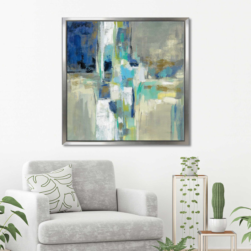 " Spring Water ", Silver Floater Frame, 31.5" H x 31.5" W x 2" D