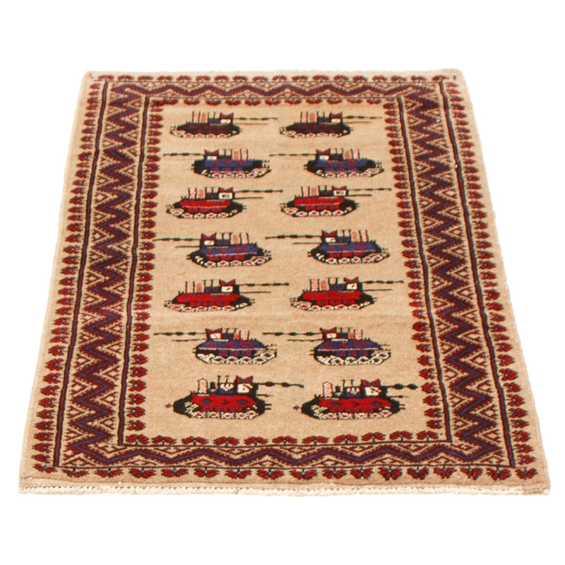 Tapis brun foncé Saim Rare War 2 pi 9 po x 4 pi 9 po