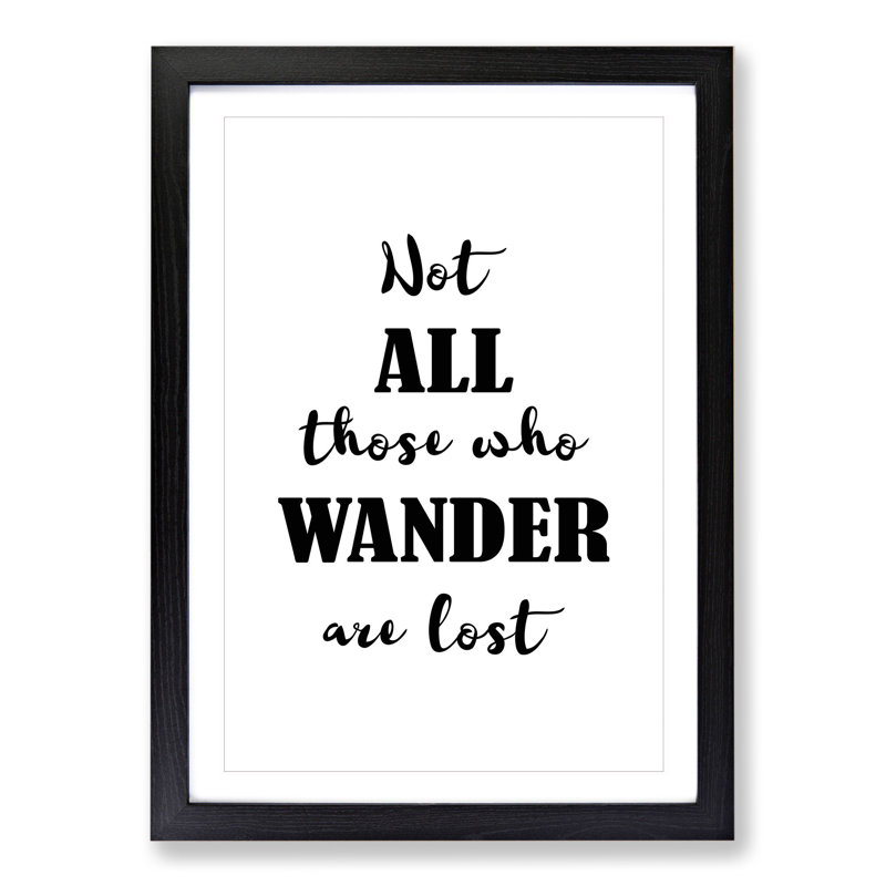 Those Who Wander - Picture Frame Typography, 36cm H x 27cm W x 2cm D, Black