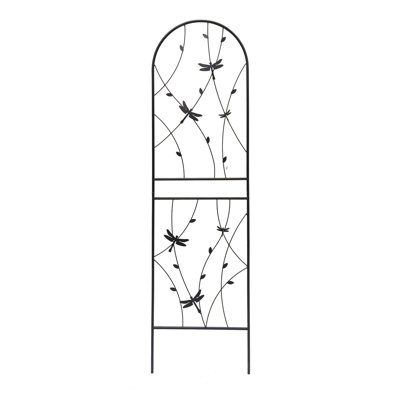 4 71" X 19.7" Metal Trellises For Gardens, Rustproof Outdoor Flower Aid, Black, Simple Setup Outdoors 4 Pack Garden Trellises, Plant Support, Easy To Up Gardens