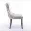 Furniture, chaise de salle à manger rembourrée à oreilles avec garniture cloutée et pieds en bois massif, ensemble de 2, SW8809BG, KD-512302989