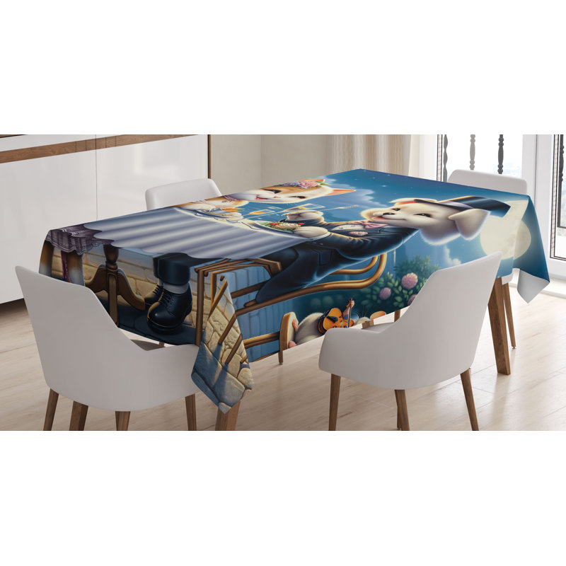 Eadith Rectangle No Pattern Microfiber Tablecloth, 90" x 60"