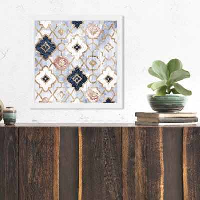 Abstrait rose quartz marocain-impression d’art graphique sur papier encadrée