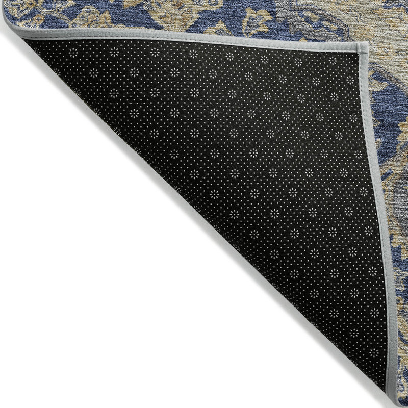 Machine Washable Indoor/Outdoor Cicel ACN1151 Navy Rug, Rectangle 10' x 14'