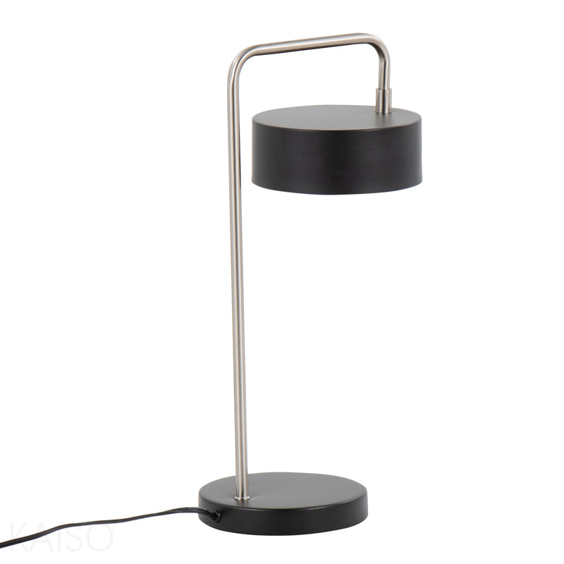 Lampe de table contemporaine en nickel et métal noir