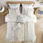 Ensemble d'édredon en coton avec chenille ivoire double / grand