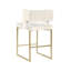 Ensemble de 2 tabourets de comptoir Modern Modern de 27 po avec revêtement en velours crème rembourré-1786745765-1786745767