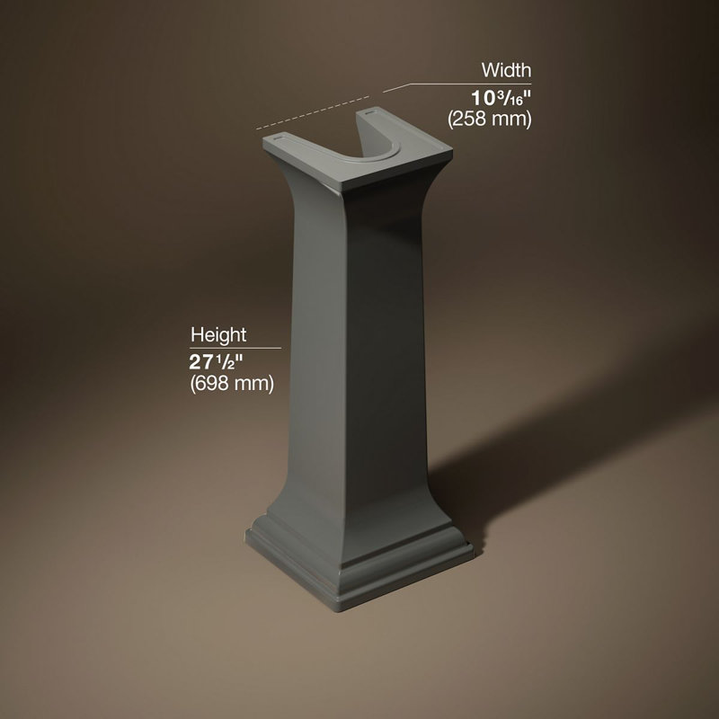 Memoirs Bathroom Sink Pedestal Only, Thunder Gray