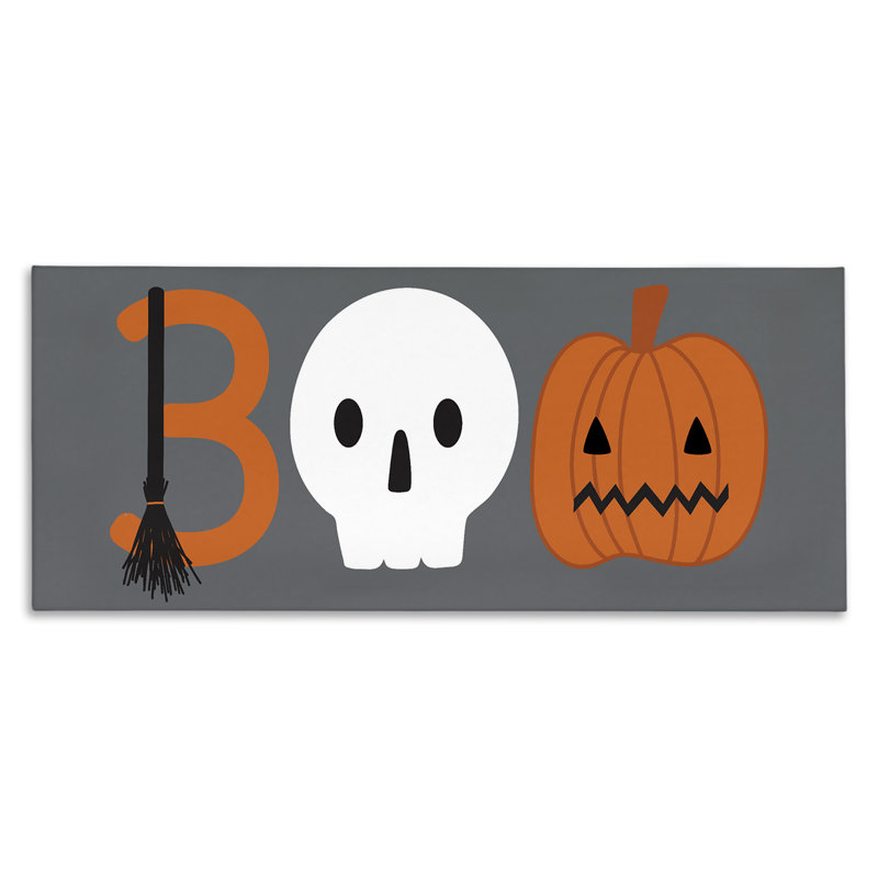 Boo, typographie amusante d'Halloween, design par Sazerelli Designs, H 10 po x l 24 po