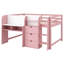 Full Size Loft Bed with Desk, Open Shelves, Storage Box & USB Charging Station, Solid Wood Space-Saving Bed Frame-1273351928