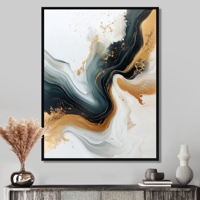 Nymir, mélodie silencieuse de Golden Hard Edge Ink III - art abstrait sur toile