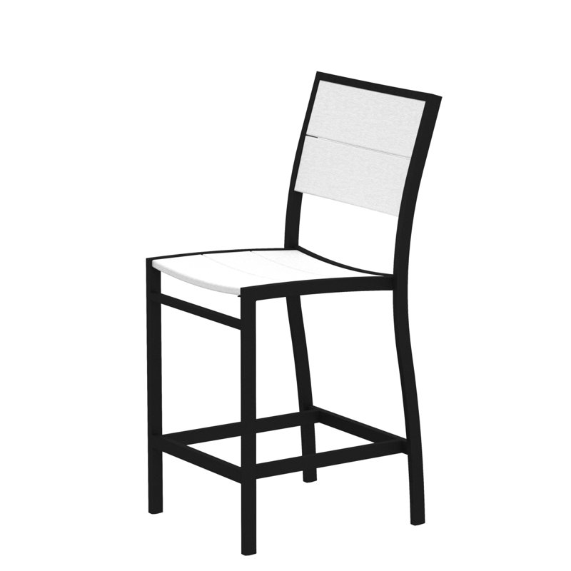 Chaise d'appoint POLYWOOD Surf City, Noir texturé / Blanc classique