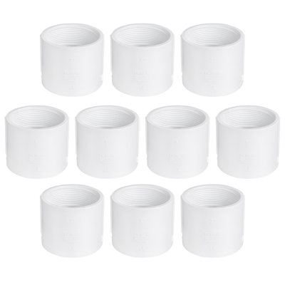 6 in. White PVC DWV Female Adapter, Threaded FPT x Hub Drain, Waste & Vent Fitting (10-Pack)