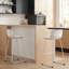 Ensemble de 2 tabourets de bar modernes en cuir polyuréthane, blanc-871358113