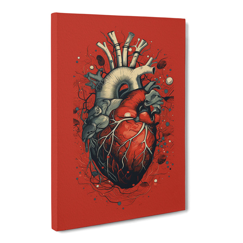 Anatomical Heart Constructivism - Wrapped Canvas, 50cm H x 35cm W x 3cm D