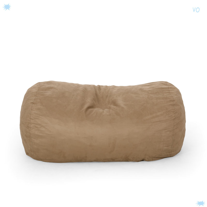 Cylindrical Bean Bag, H 33,08 po x l 70,08 po x P 44,94 po, Microfibre, Microfibre beige