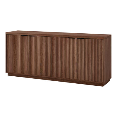 Alasha 68" Wide Rectangular Fluted Buffet Table