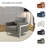 Lincoln Modern Leather Accent Chair with Stainless Steel Base – Contemporary Boxy Armchair, Single Seater Side Chair for Living Room, Bedroom, Office & Lounge-724137686-797541872