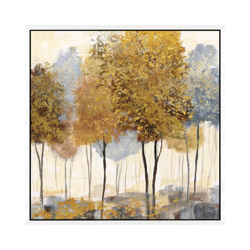 Metallic Forest II 1 Piece Wrapped Canvas Wall Art, 66.04 cm H x 66.04 cm W, White Floater Framed