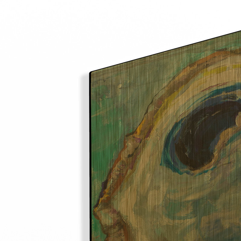 «Oyster Two» par Jeanette Vertentes, art mural en métal doré, 36 po x 24 po, 36 po x 24 po